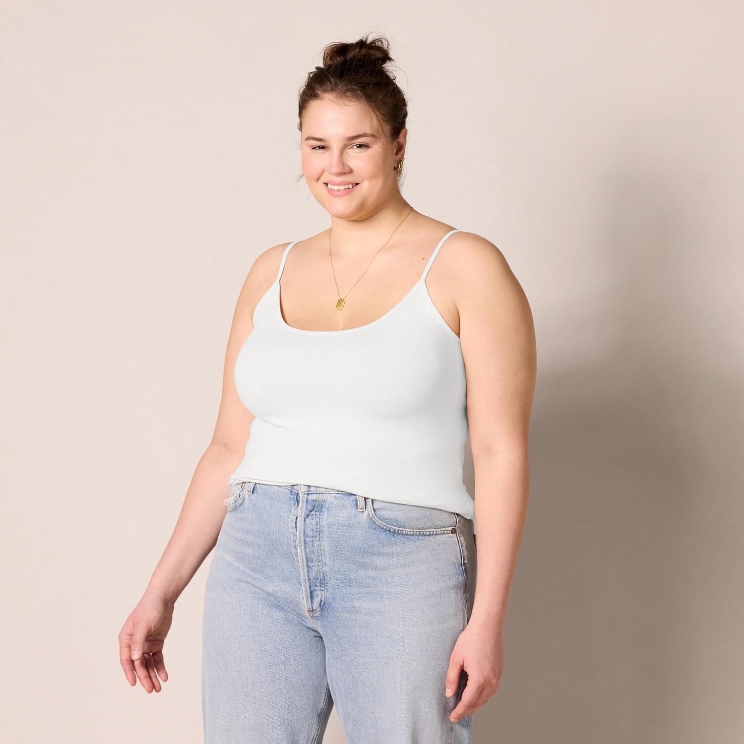 image:imageAmazon Essentials Womens SlimFit Camisole for Layering and Everyday Wear Pack of 44pack Navy Grey Multi