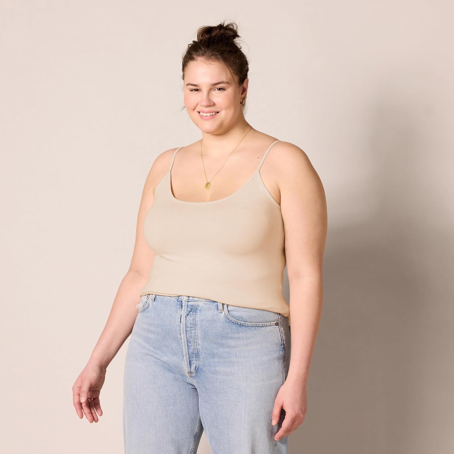 image:imageAmazon Essentials Womens SlimFit Camisole for Layering and Everyday Wear Pack of 44pack Neutals Multi