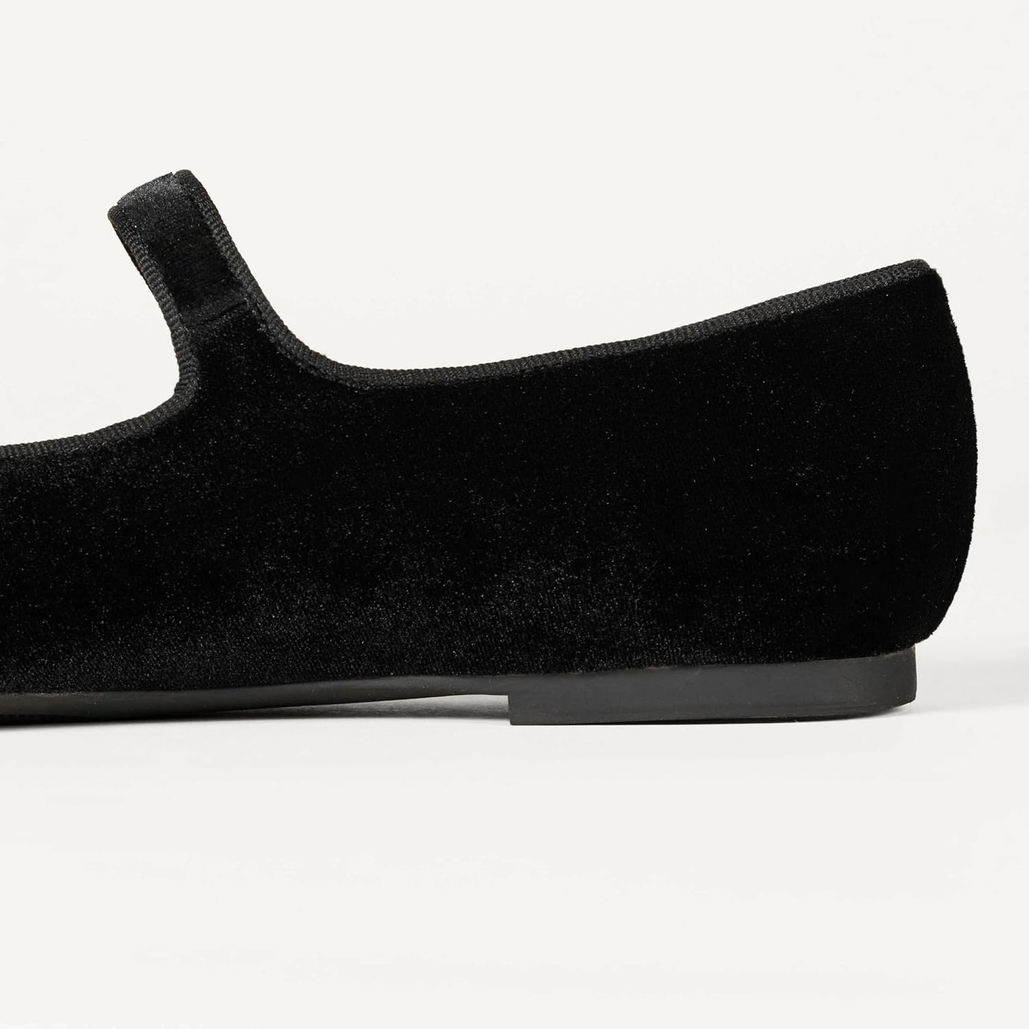 image:imageAmazon Essentials Womens SquareToe Mary Jane Ballet Flat with Adjustable Metal Buckle Strap NonSlip Low Heel CushionedBlack Velvet