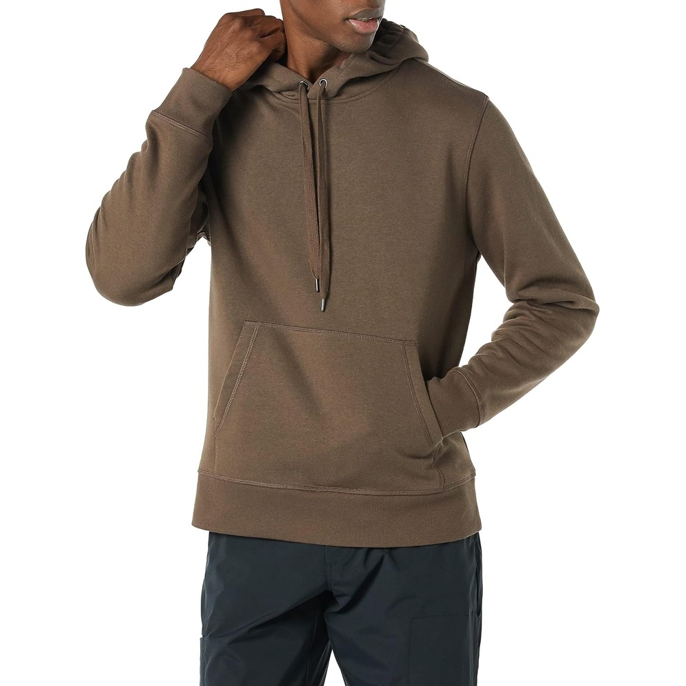 image:imageAmazon Essentials Mens Heavyweight Relaxed Fit Pullover Hooded Sweatshirt Warm Fleece with Brushed InteriorMedium Brown