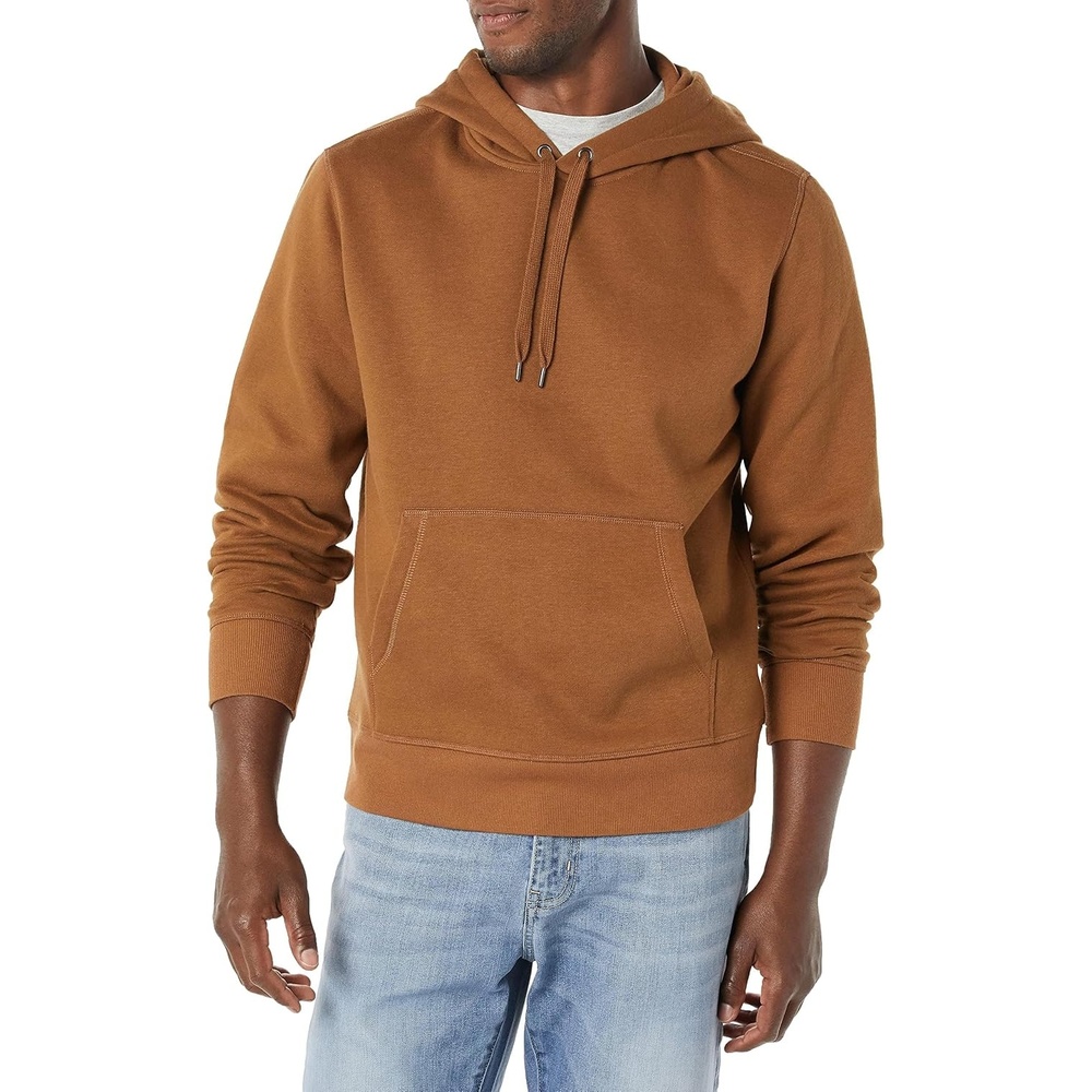 image:imageAmazon Essentials Mens Heavyweight Relaxed Fit Pullover Hooded Sweatshirt Warm Fleece with Brushed InteriorToffee Brown