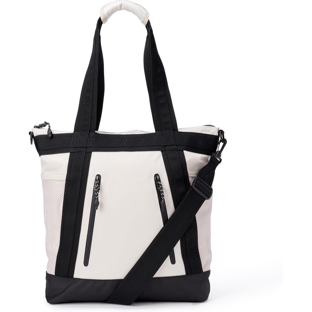 image:imageAmazon Essentials Unisex Adults Convertible Nylon Backpack Tote with Adjustable Straps for Men and WomenEcru