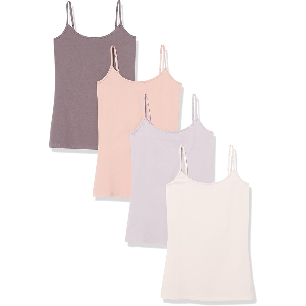 image:imageAmazon Essentials Womens SlimFit Camisole for Layering and Everyday Wear Pack of 44pack Cosmetic Multi
