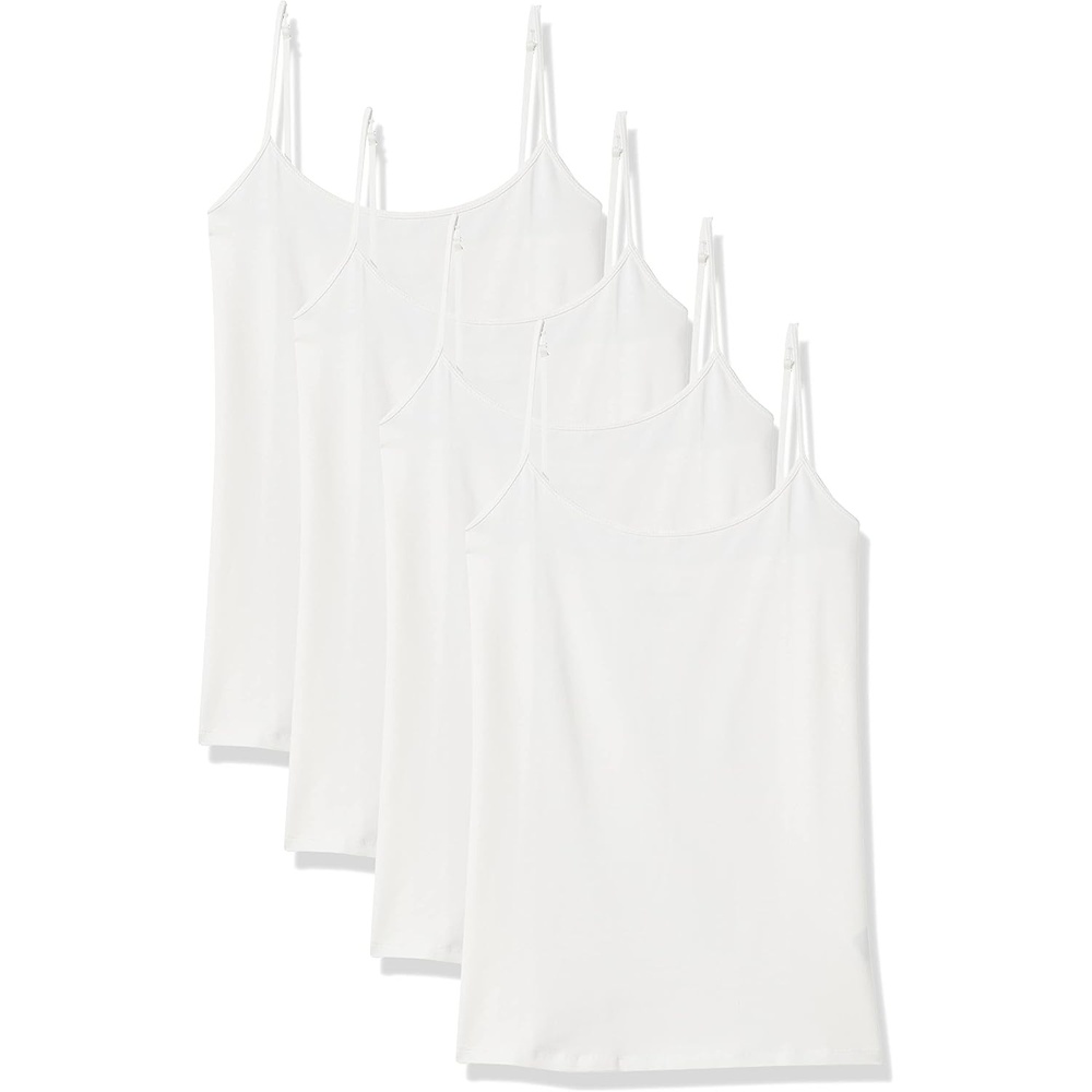 image:imageAmazon Essentials Womens SlimFit Camisole for Layering and Everyday Wear Pack of 4White