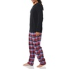 Amazon Essentials Men’s 100% Cotton Flannel Pant and Long-Sleeve T-Shirt Pajama Set(Black Blue Mixed Tartan)