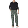Amazon Essentials Men’s 100% Cotton Flannel Pant and Long-Sleeve T-Shirt Pajama Set(Black Folkloric)