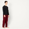 Amazon Essentials Men’s 100% Cotton Flannel Pant and Long-Sleeve T-Shirt Pajama Set(Black and Classic Buffalo Check)