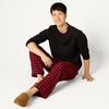 Amazon Essentials Men’s 100% Cotton Flannel Pant and Long-Sleeve T-Shirt Pajama Set(Black and Classic Buffalo Check)