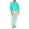 Amazon Essentials Men’s 100% Cotton Flannel Pant and Long-Sleeve T-Shirt Pajama Set(Ecru Festive Tree)
