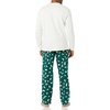 Amazon Essentials Men’s 100% Cotton Flannel Pant and Long-Sleeve T-Shirt Pajama Set(Eggshell White/Green Seal)