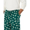 Amazon Essentials Men’s 100% Cotton Flannel Pant and Long-Sleeve T-Shirt Pajama Set(Eggshell White/Green Seal)