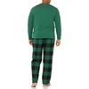 Amazon Essentials Men’s 100% Cotton Flannel Pant and Long-Sleeve T-Shirt Pajama Set(Green/Buffalo Plaid)