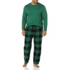 Amazon Essentials Men’s 100% Cotton Flannel Pant and Long-Sleeve T-Shirt Pajama Set(Green/Buffalo Plaid)