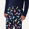 Amazon Essentials Men’s 100% Cotton Flannel Pant and Long-Sleeve T-Shirt Pajama Set(Hogwarts Pennants)