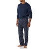 Amazon Essentials Men’s 100% Cotton Flannel Pant and Long-Sleeve T-Shirt Pajama Set(Navy Paisley)