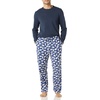 Amazon Essentials Men’s 100% Cotton Flannel Pant and Long-Sleeve T-Shirt Pajama Set(Navy/Polar Bears)