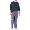 Amazon Essentials Men’s 100% Cotton Flannel Pant and Long-Sleeve T-Shirt Pajama Set(Navy/Squirrels)