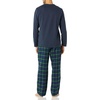 Amazon Essentials Men’s 100% Cotton Flannel Pant and Long-Sleeve T-Shirt Pajama Set(Navy/Tartan)