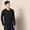 Amazon Essentials Men’s Long Sleeve Henley Shirt for Men, Regular-Fit, Cotton, Available in Big & Tall(Black)
