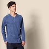 Amazon Essentials Men’s Long Sleeve Henley Shirt for Men, Regular-Fit, Cotton, Available in Big & Tall(Blue Heather)