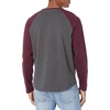 Amazon Essentials Men’s Long Sleeve Henley Shirt for Men, Regular-Fit, Cotton, Available in Big & Tall(Charcoal Heather/Burgundy)