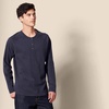Amazon Essentials Men’s Long Sleeve Henley Shirt for Men, Regular-Fit, Cotton, Available in Big & Tall(Navy)