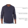 Amazon Essentials Men’s Long Sleeve Henley Shirt for Men, Regular-Fit, Cotton, Available in Big & Tall(Navy)