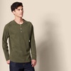 Amazon Essentials Men’s Long Sleeve Henley Shirt for Men, Regular-Fit, Cotton, Available in Big & Tall(Olive Heather)