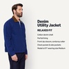 Amazon Essentials Men’s Relaxed-Fit Rigid Denim Zip Up Jacket(Dark Navy)