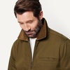 Amazon Essentials Men’s Relaxed-Fit Rigid Denim Zip Up Jacket(Deep Brown)