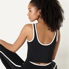 Amazon Essentials Women’s Active FormFlex Buttery Soft Light Support Crop Tank with Bra, Removable Cups(Black/White)