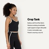 Amazon Essentials Women’s Active FormFlex Buttery Soft Light Support Crop Tank with Bra, Removable Cups(Black/White)