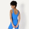 Amazon Essentials Women’s Active FormFlex Buttery Soft Light Support Crop Tank with Bra, Removable Cups(Blue)
