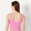 Amazon Essentials Women’s Active FormFlex Buttery Soft Light Support Crop Tank with Bra, Removable Cups(Flamingo Pink)