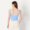 Amazon Essentials Women’s Active FormFlex Buttery Soft Light Support Crop Tank with Bra, Removable Cups(Light Blue/White)