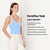 Amazon Essentials Women’s Active FormFlex Buttery Soft Light Support Crop Tank with Bra, Removable Cups(Light Blue/White)