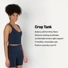 Amazon Essentials Women’s Active FormFlex Buttery Soft Light Support Crop Tank with Bra, Removable Cups(Navy)