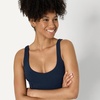 Amazon Essentials Women’s Active FormFlex Buttery Soft Light Support Crop Tank with Bra, Removable Cups(Navy)