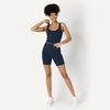 Amazon Essentials Women’s Active FormFlex Buttery Soft Light Support Crop Tank with Bra, Removable Cups(Navy)