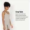 Amazon Essentials Women’s Active FormFlex Buttery Soft Light Support Crop Tank with Bra, Removable Cups(Taupe)
