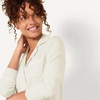 Amazon Essentials Women’s Cotton Modal Long-Sleeve Notch Collar Shirt and Full-Length Elastic Waist Pajama Pant Set(Beige)