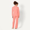 Amazon Essentials Women’s Cotton Modal Long-Sleeve Notch Collar Shirt and Full-Length Elastic Waist Pajama Pant Set(Coral Pink)