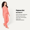 Amazon Essentials Women’s Cotton Modal Long-Sleeve Notch Collar Shirt and Full-Length Elastic Waist Pajama Pant Set(Coral Pink)