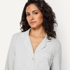 Amazon Essentials Women’s Cotton Modal Long-Sleeve Notch Collar Shirt and Full-Length Elastic Waist Pajama Pant Set(Grey Heather)