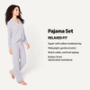Amazon Essentials Women’s Cotton Modal Long-Sleeve Notch Collar Shirt and Full-Length Elastic Waist Pajama Pant Set(Lilac)