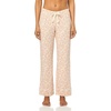 Amazon Essentials Women’s Cotton Modal Long-Sleeve Notch Collar Shirt and Full-Length Elastic Waist Pajama Pant Set(Silhouette Floral Outline)