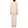 Amazon Essentials Women’s Cotton Modal Long-Sleeve Notch Collar Shirt and Full-Length Elastic Waist Pajama Pant Set(Silhouette Floral Outline)