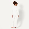 Amazon Essentials Women’s Cotton Modal Long-Sleeve Notch Collar Shirt and Full-Length Elastic Waist Pajama Pant Set(White)