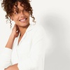Amazon Essentials Women’s Cotton Modal Long-Sleeve Notch Collar Shirt and Full-Length Elastic Waist Pajama Pant Set(White)
