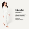 Amazon Essentials Women’s Cotton Modal Long-Sleeve Notch Collar Shirt and Full-Length Elastic Waist Pajama Pant Set(White)